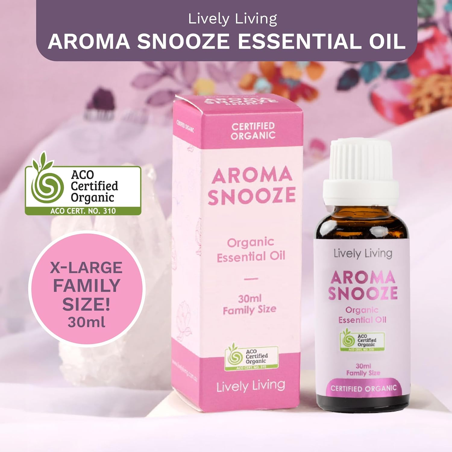 Lively Living Aroma Snooze Oil - (30Ml) Organic Essential Oil Blend for Relaxing, Nighttime Aromatherpy, Large Family Size Bottle, Humidifier & Diffuser Oils image number 6