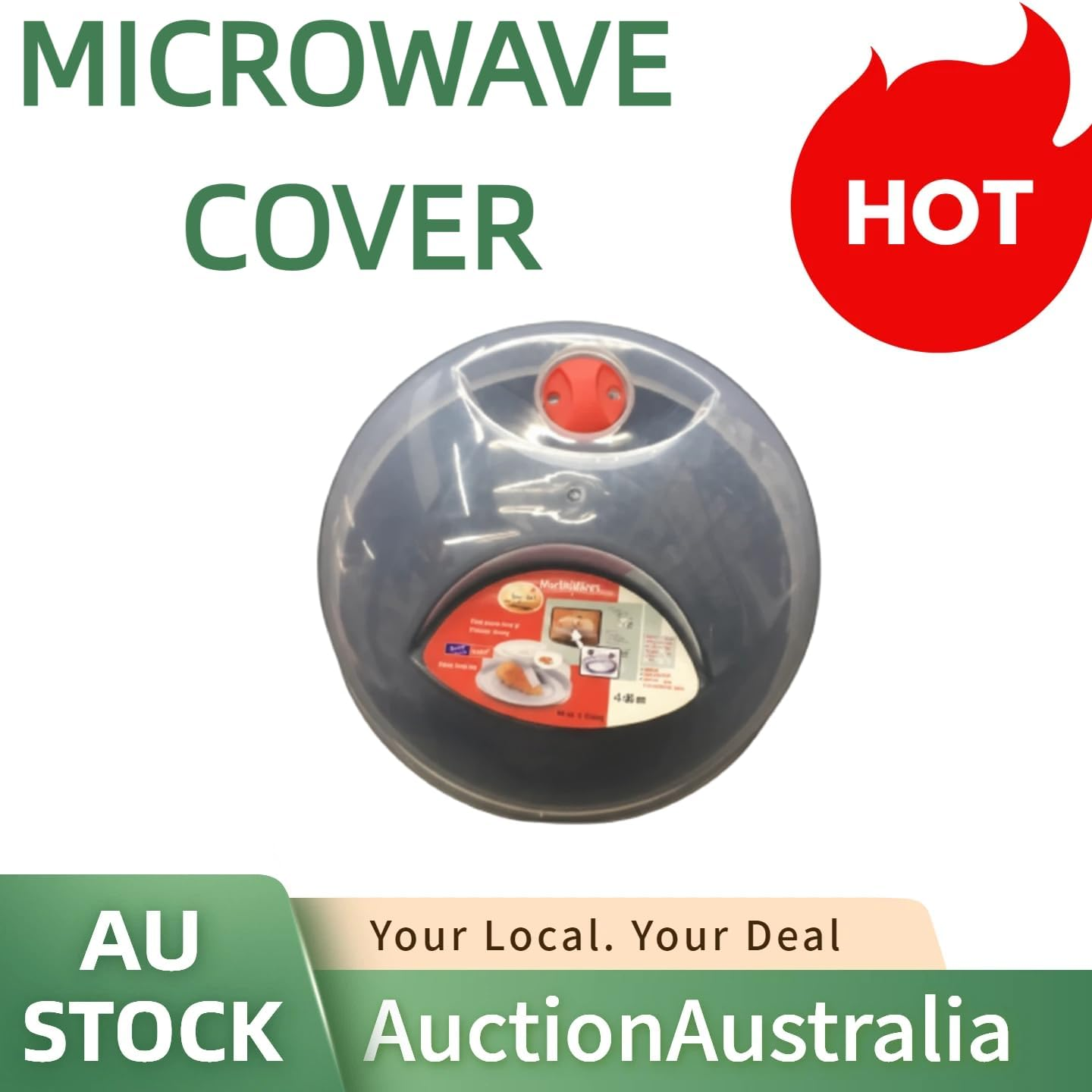 Leona Co Microwave Splatter Cover 25Cm - Bpa-Free Plastic Microwave Plate Cover with Steam Vent - Dishwasher Safe Microwave Lid for Plates & Bowls, 25Cm Diameter 11Cm Height (3)