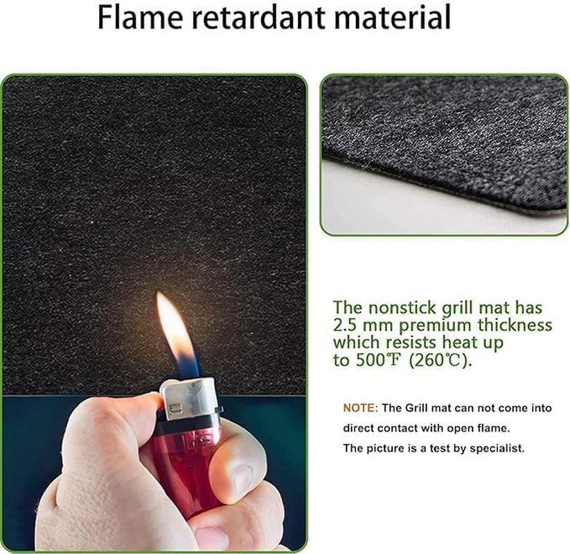 Fireproof Fireplace Hearth Rug Non Slip Protection Mat Flame Resistant Pad for Fireplace, Stove Protection image number 2