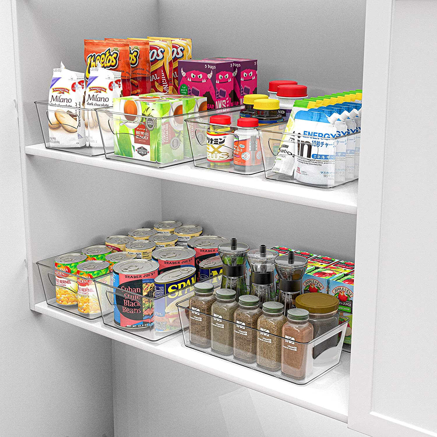 Simple Houseware 8 Pack Variety Clear Fridge Organiser Pantry Storage Containers (4 Medium, 4 Large) image number 5