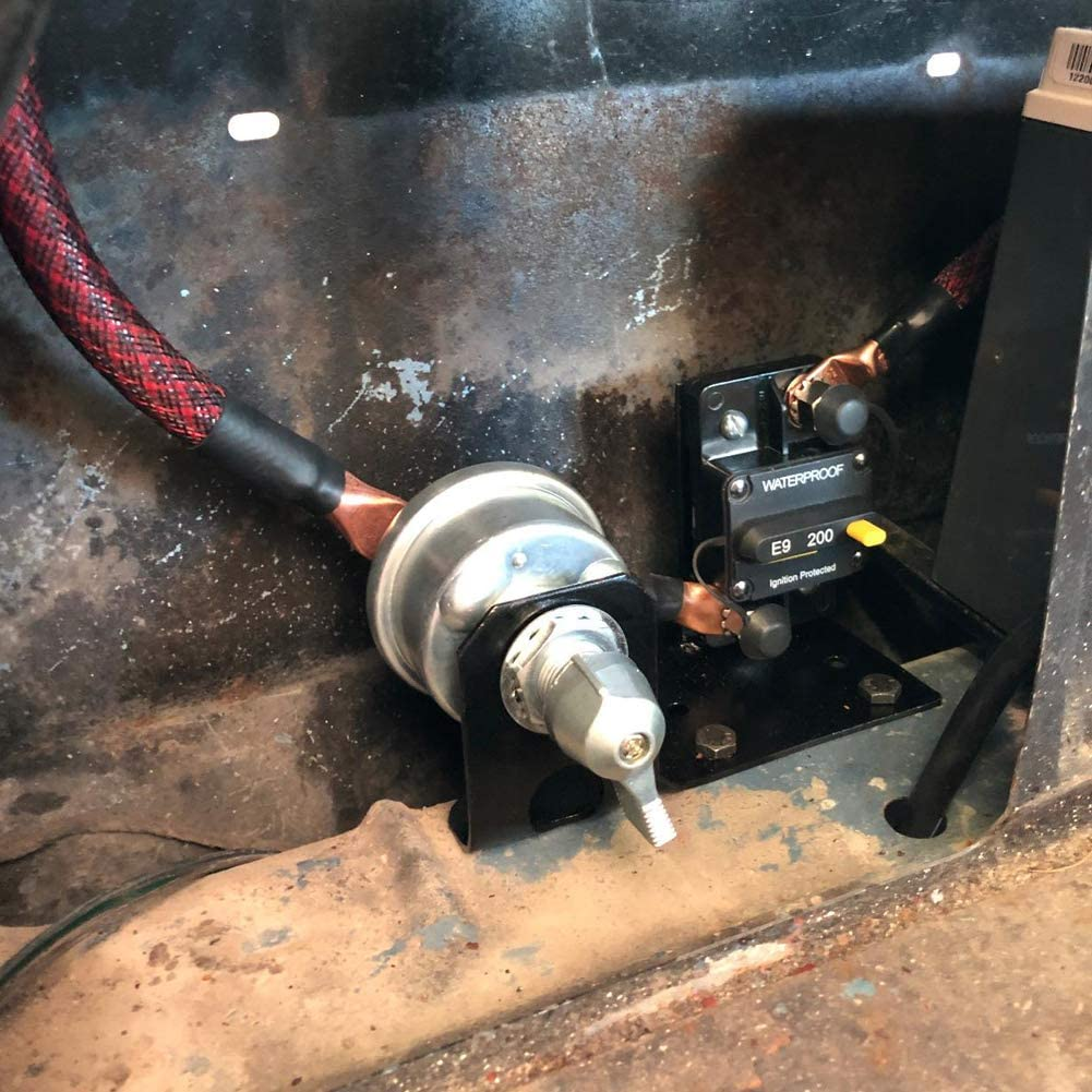 Ampper 12-24 V Master Battery Disconnect Switch, Battery Power Cut Isolator Killer for Car, Vehicle, RV and Boat (200 A, On/Off) image number 3