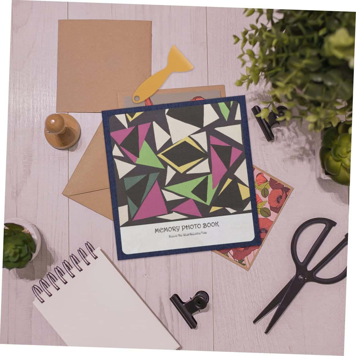 Cabilock Retro Photo Album Book Diy Scrapbook Laminated Album Large Capacity Self Adhesive image number 2