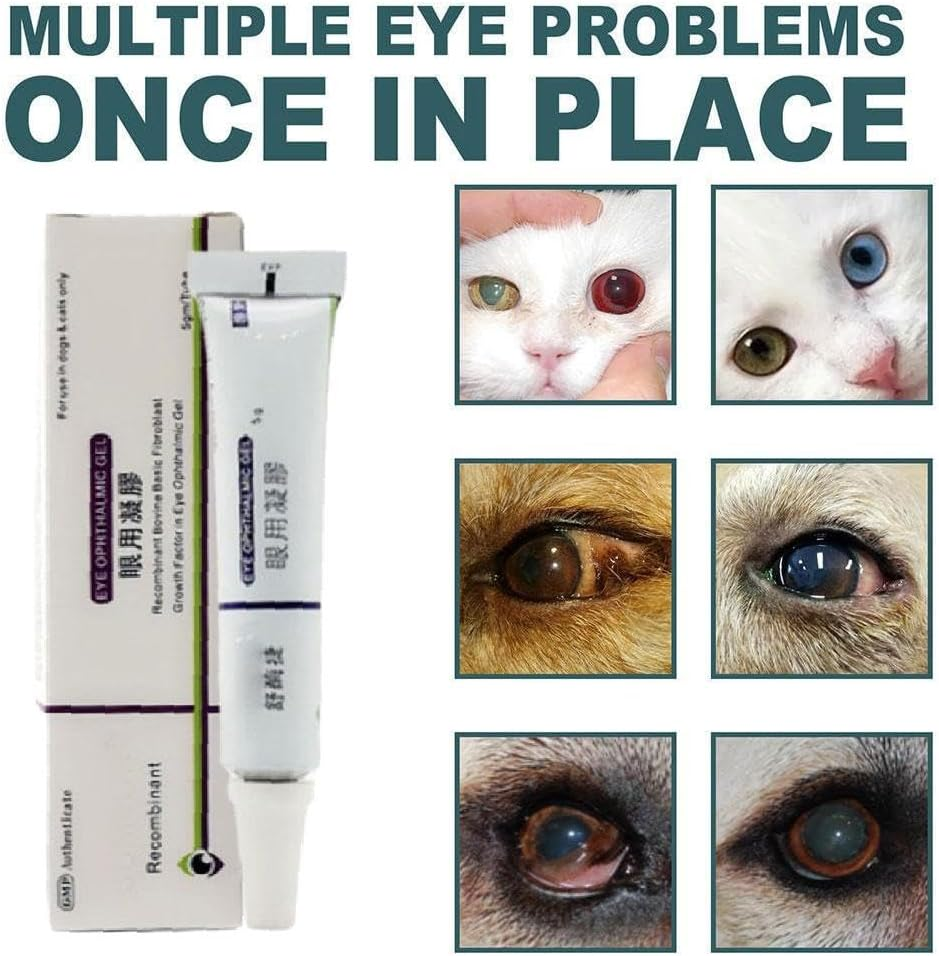 Cat and Dog Eye Gel &ndash; Pet Friendly Formula for Conjunctivitis, Corneal Ulcers, Redness, Inflammation & Dry Eyes &ndash; Soothes Irritation and Effectively Protects against Eye Damage, 5G image number 1