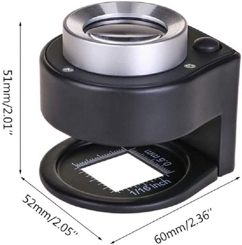 30X Handheld Magnifying Glass Jewelers Loupe with Light, 6 LED Desktop Metal Magnifier Folding Scale Eye Loop for Textile Optical Jewelry Tool Coins Currency Stamps (Unrechargeable) image number 6