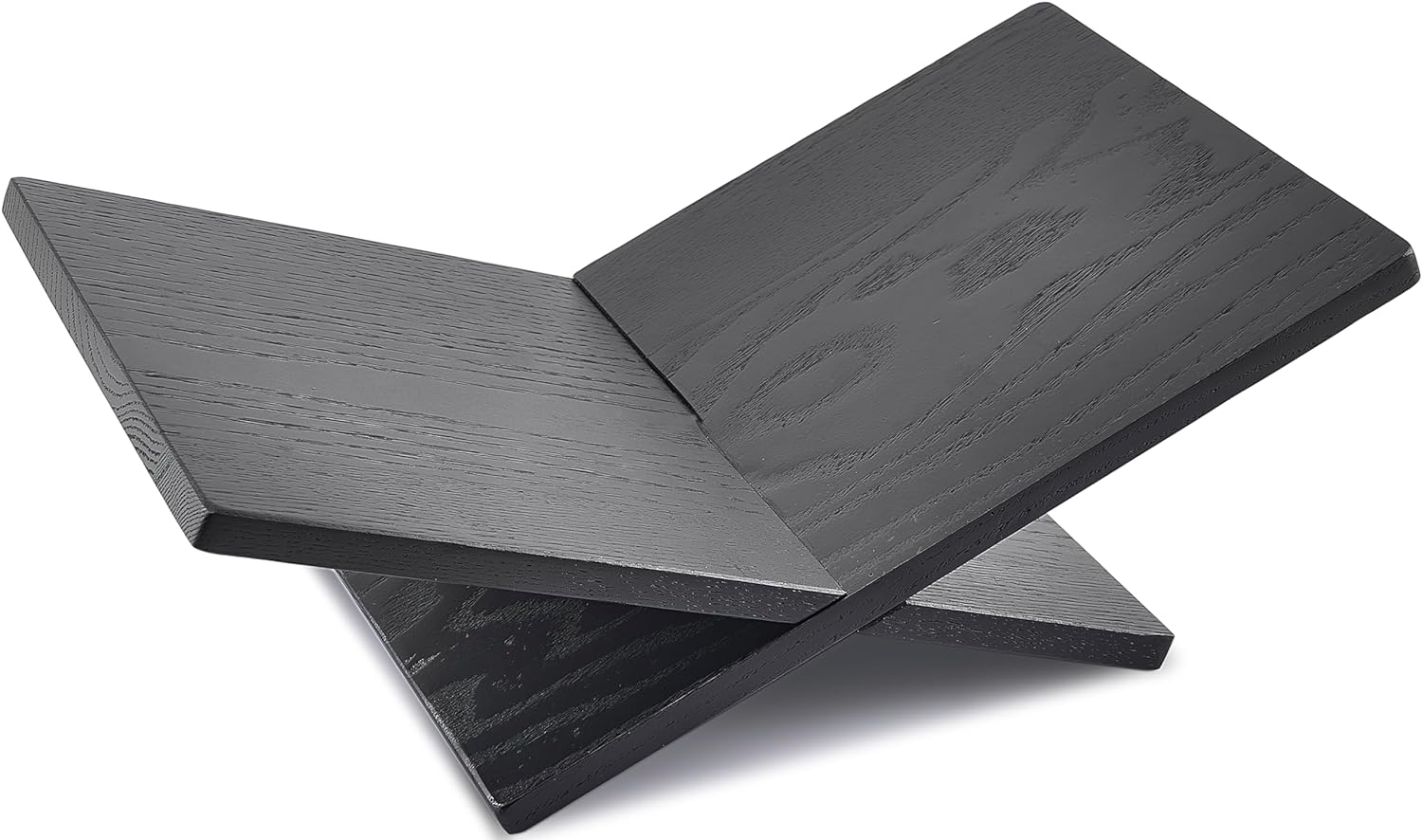 Honygebia Solid Wood Book Stands - Cross Frame Black Oak Wooden Book Holder, Open Bookstand for Display and Reading, Suitable for Art, Bible, Cookbook, Easel, Magazine, Textbooks image number 5