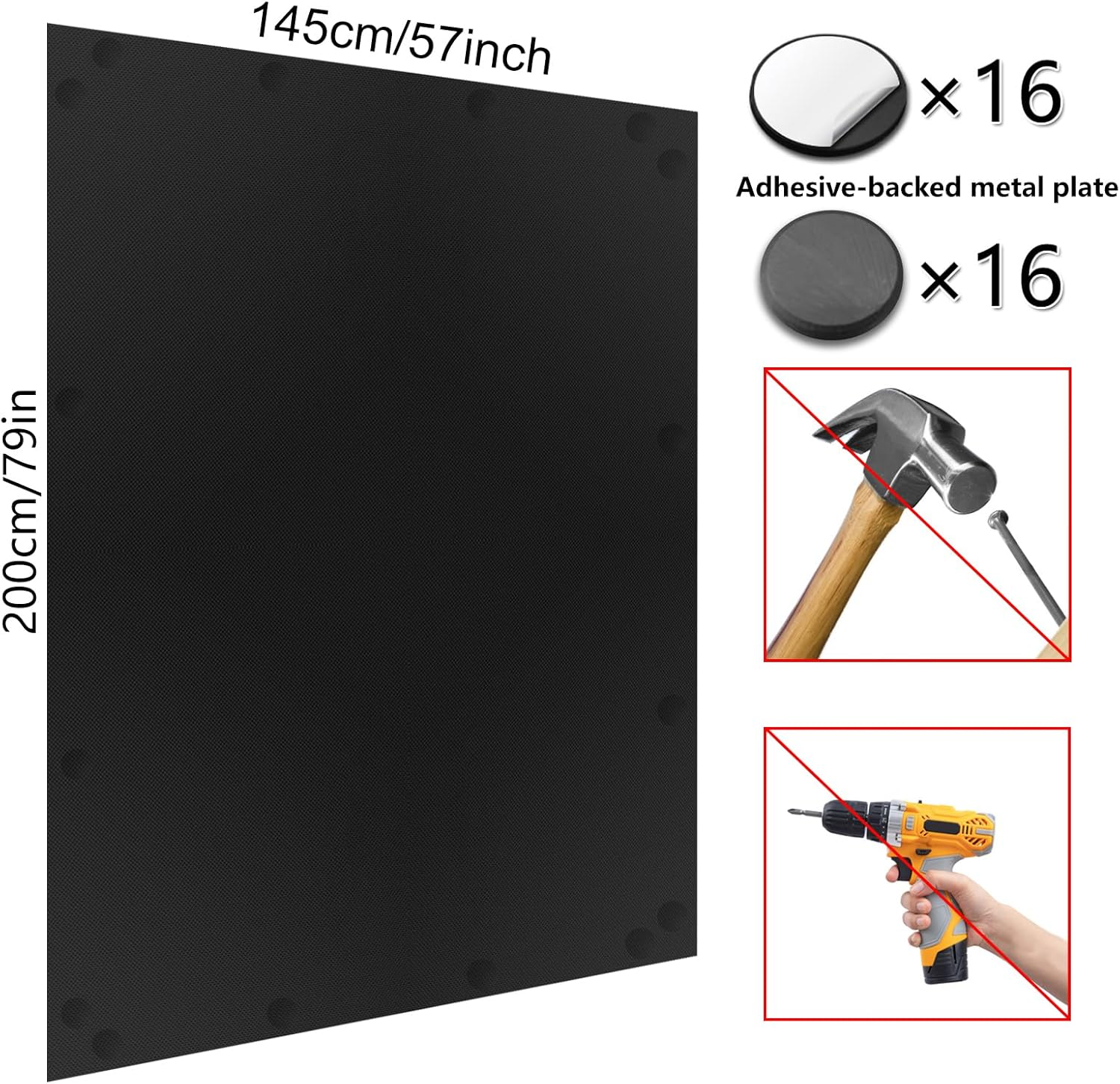 BKSAI Blackout Window Cover No Drill Cuttable 57X78 Inch 100% Black Out Windows Film Room Darkening Shades Traceless Removeable