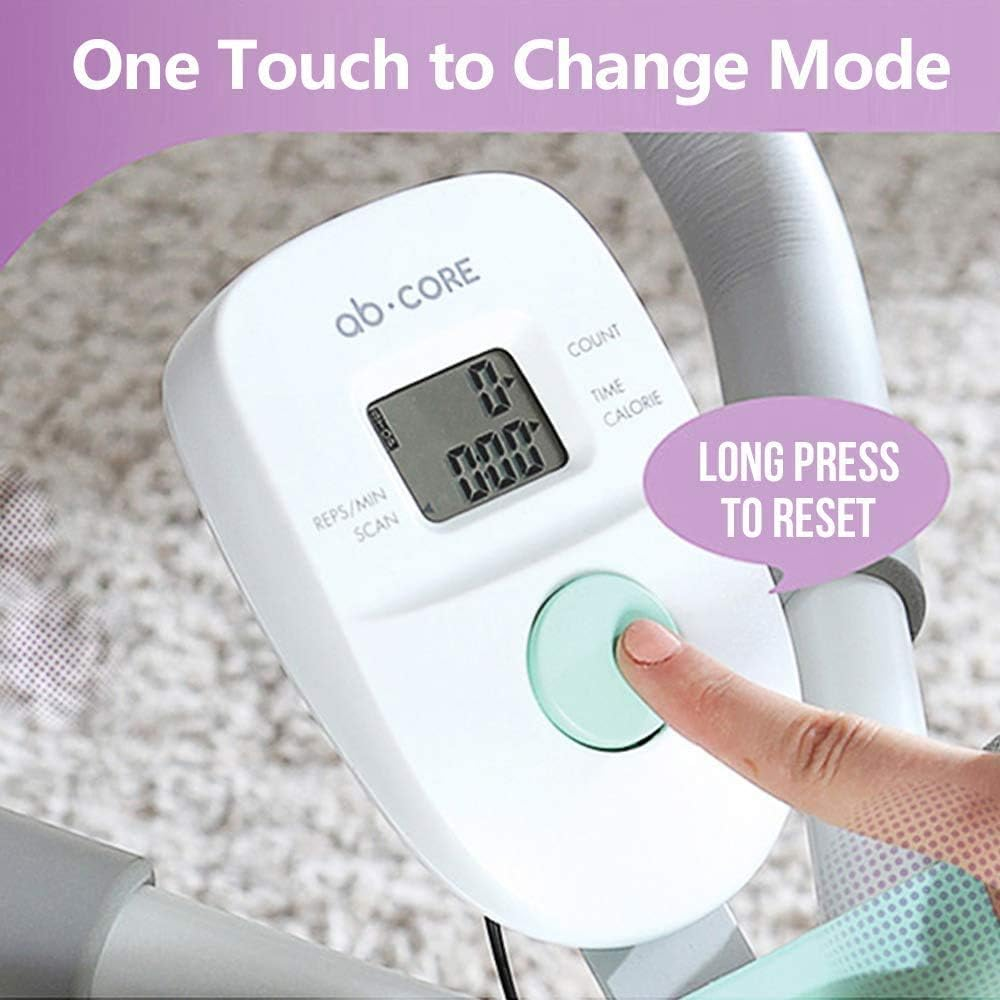 Leikefitness Height Adjustable Ab Trainer Abdominal Whole Body Workout Machine Waist Cruncher Core Toner, Leg, Thighs, Buttocks Shaper with LCD Monitor AB9300 - Purple image number 5