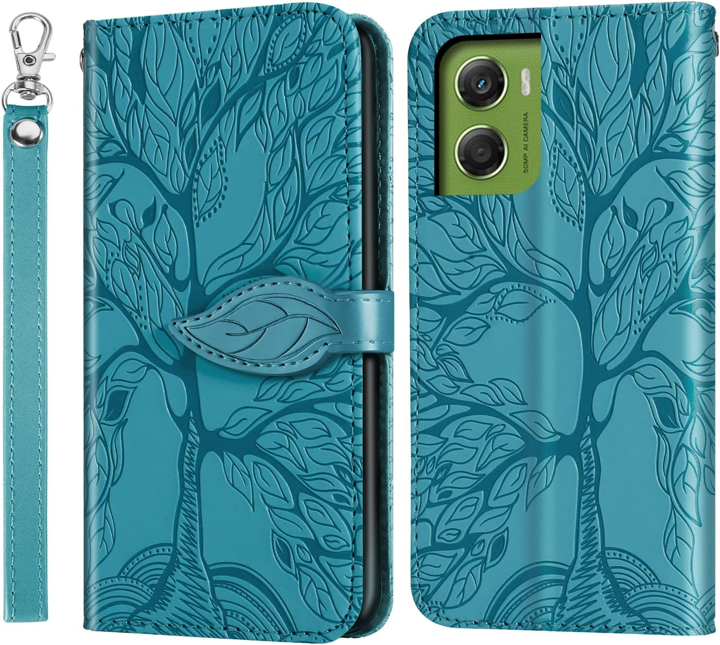 CXTCASE Case for Motorola Moto G06 PU Leather Folio Flip Cover with Card Slots, Magnetic Wallet Phone Case for Motorola Moto G06 - Red