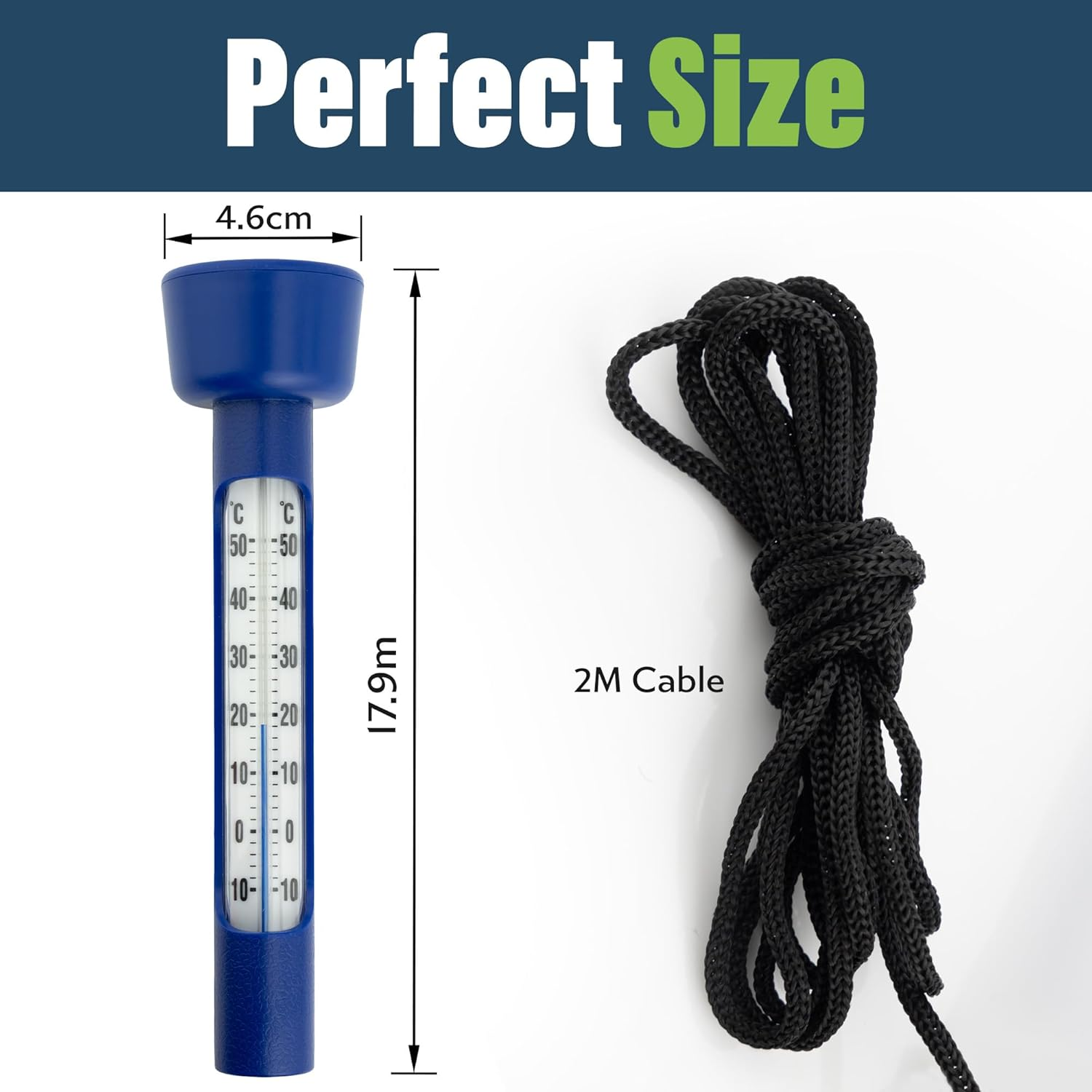 Swimming Pool Thermometer Easy to Read Water Temperature Thermometer for Ice Bath Cold Plunge Spa Pool Hot Tub Accessories Wild Swimming image number 2