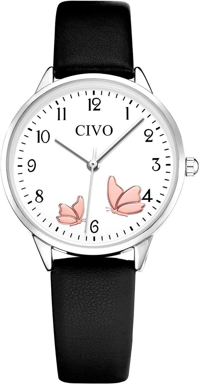 CIVO Watches for Women Leather Analog: Quartz Wrist Watch Waterproof Fashion Easy to Read Business Elegant Ladies Watches