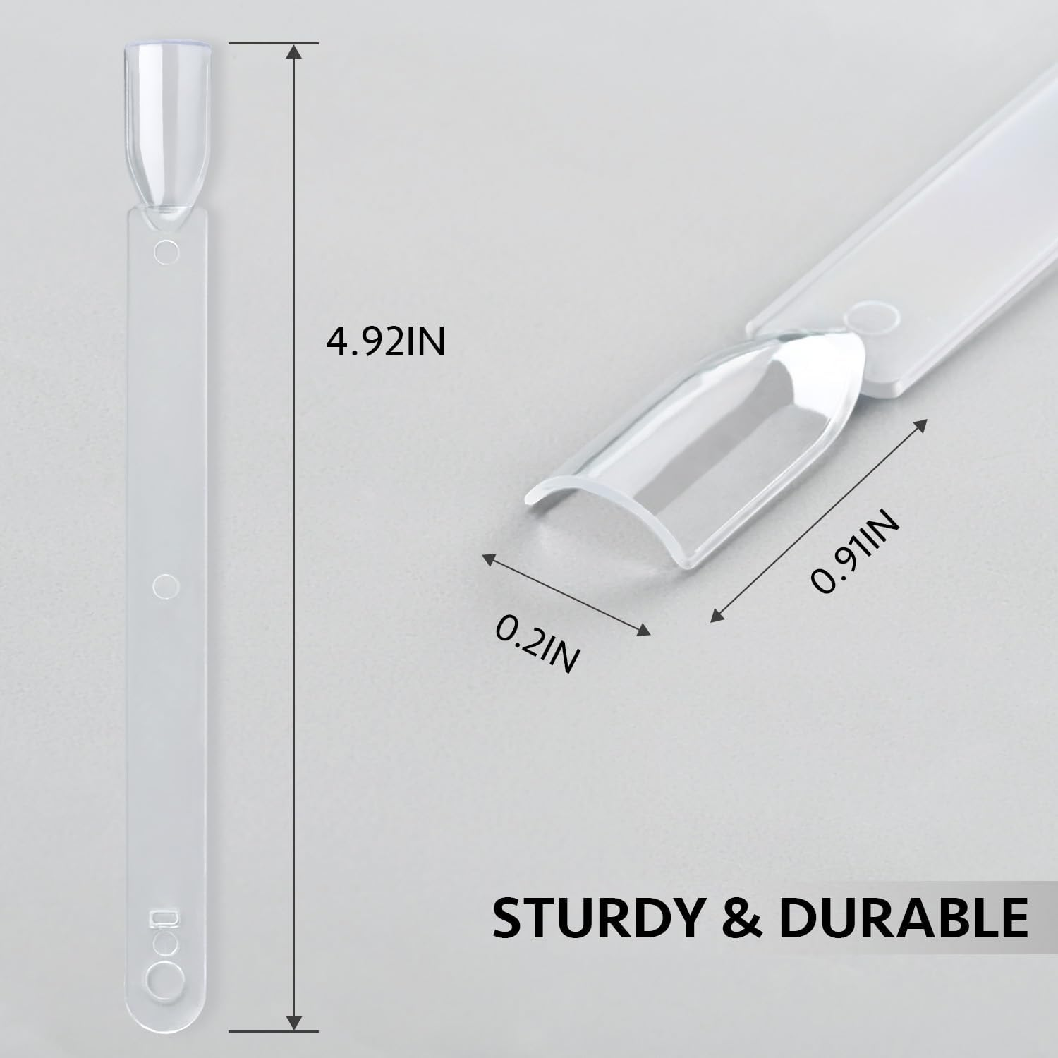 GAOY Clear Nail Swatch Sticks, 50 Pcs Fan-Shaped Nail Color Display with Number Stickers, Sample Swatches for Home or Salon Use