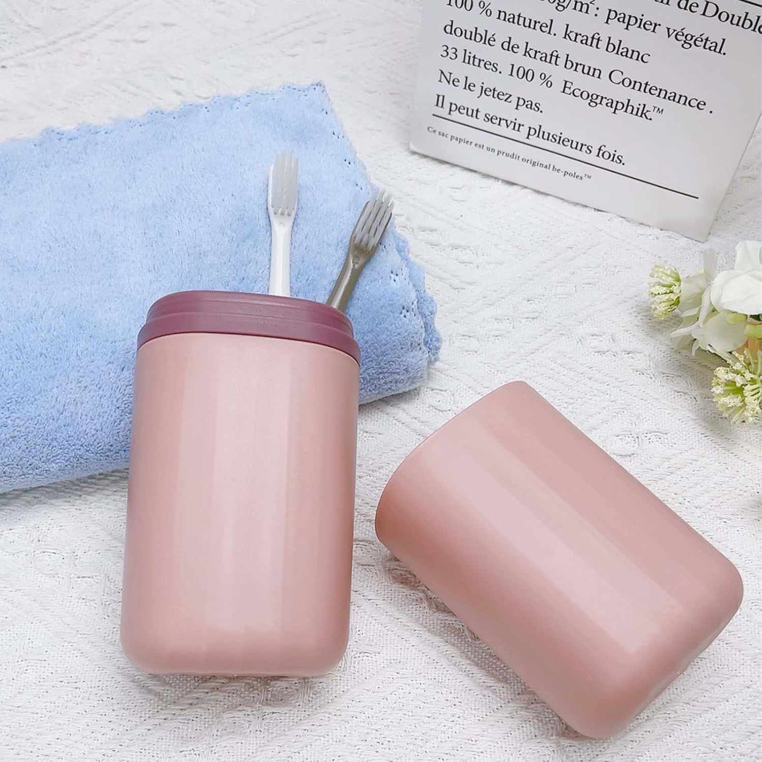 Toothbrush Holder Travel Case Portable Toothbrush Cup Case for Bathroom Travel Camping School Toothbrush Travel Containers image number 5