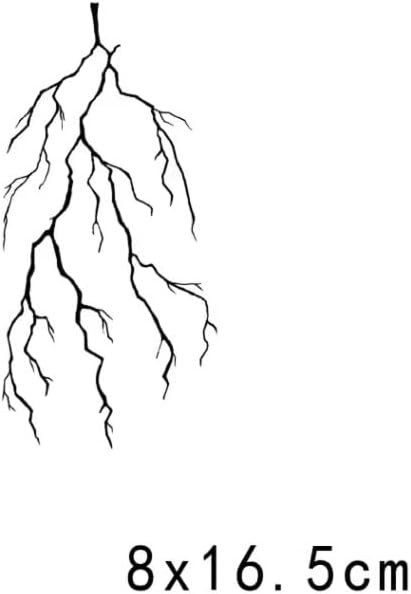 2 PCS Herbal Juice Lightning Tattoo Stickers Linear Hand Traces of Lightning Strikes Temporary Tattoos
