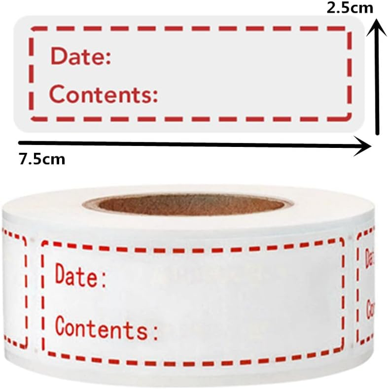 Freezer Labels, Cuicanfla Food Freezer Labels,500 Pcs Truly Removable Pantry Labels, Spice Labels, Kitchen Labels, Easy Clean Writable Date Stickers for Containers, Mason Jar, Bottle image number 2