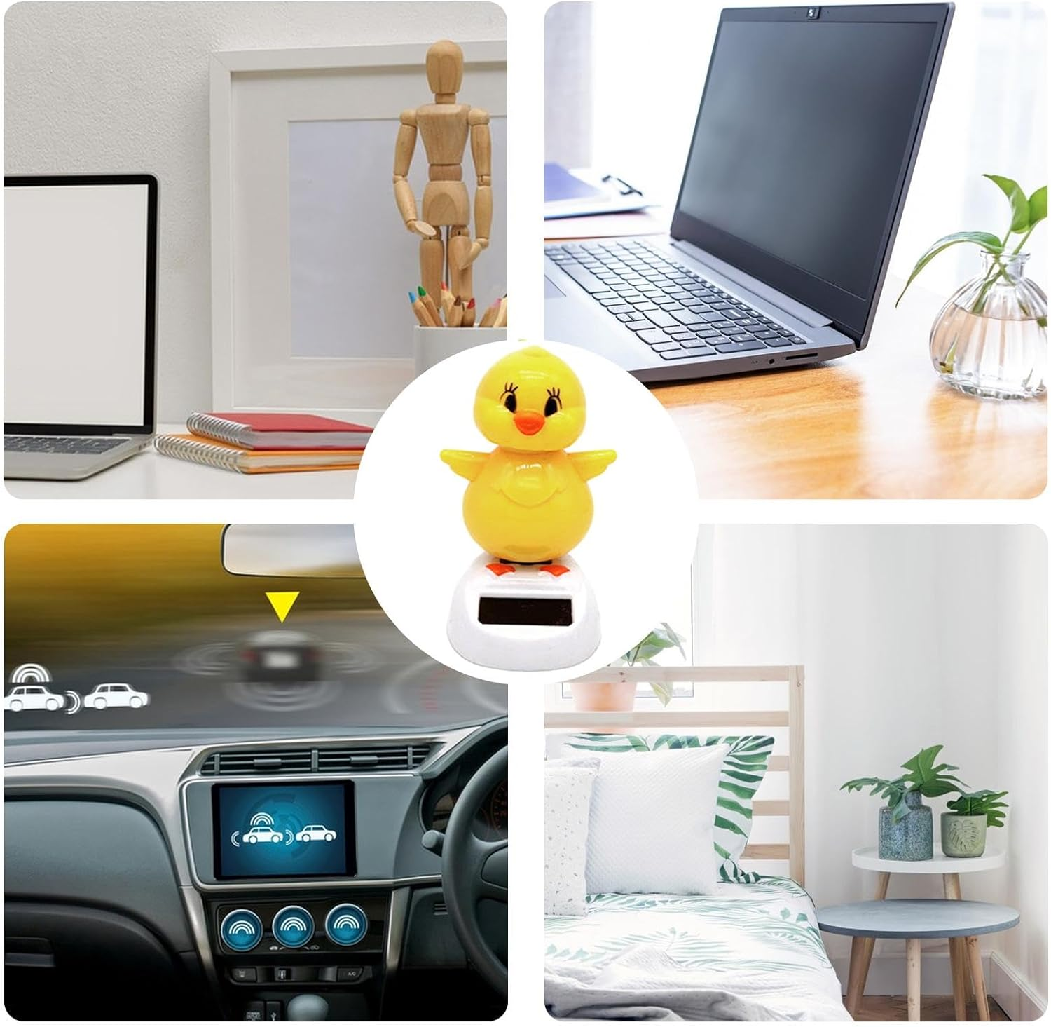 Dancing Chick - Solar Dancing Toys | Cute Dancing Shaking Head Chicken Toy | Solar Powered Automatic Swinging Chick | Solar Dancing Figurines for Home Car Dashboard Decoration