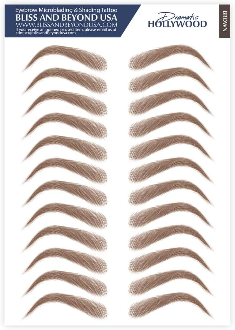 Bliss and beyond USA | Microblading & Shading Tattoo | a Combination of Hair Stoke and Powdered Brows | Non-Toxic | Vegan Friendly (Dramatic Hollywood, Brown) image number 4