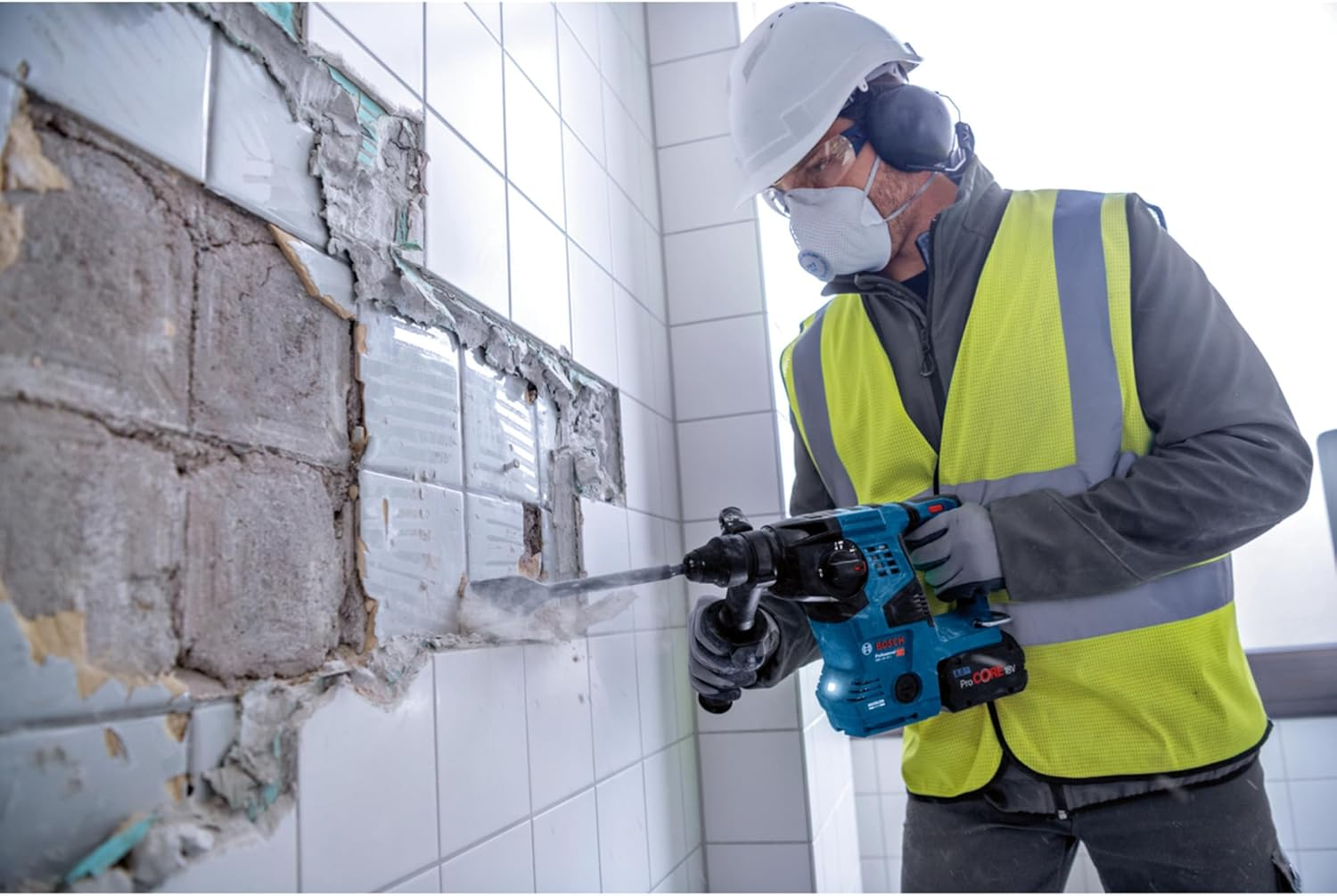 Bosch Professional 18V System Cordless Rotary Hammer GBH 18V-28 C (With SDS Plus, 3.3 J Impact Energy, Vibration Control, Kickback Control, 3 Work Modes) image number 1