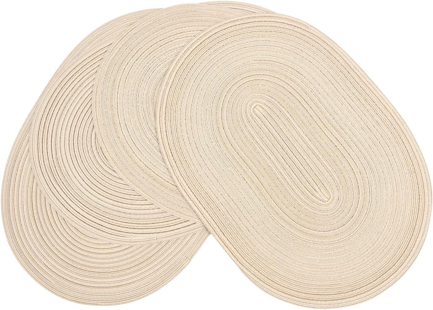 Round Braided Placemats Set of 4 15 Inch round Table Mats for Dining Table Heat Resistant Non-Slip Circle Place Mats (Orange)