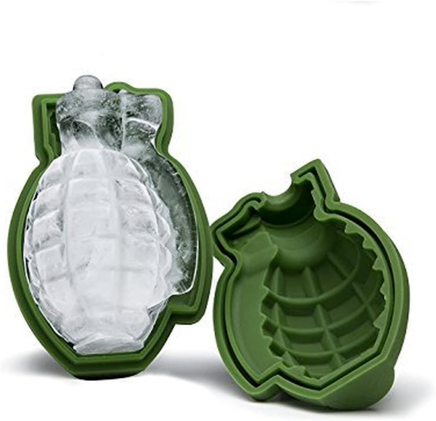 Ice Cube Tray 3D Grenade Shape Ice Cube Mold Ice Cream Maker Party Bar Drinks Silicone Trays Molds Kitchen Bar Tool 2Pcs image number 5
