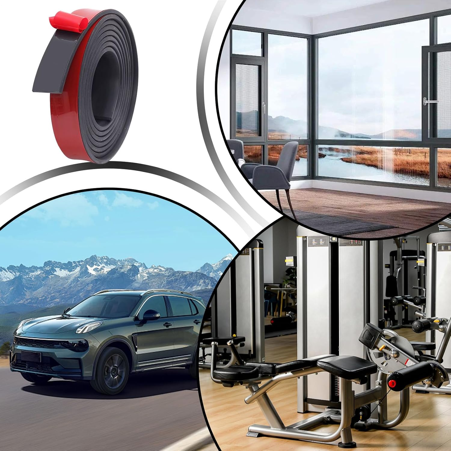 Rubber Grip Tape - Crafts Protection Sheets | Water-Resistant Adhesive Strip Rubber Non-Slip Window Liner Sealing Car Insulation for Home Vehicle image number 5