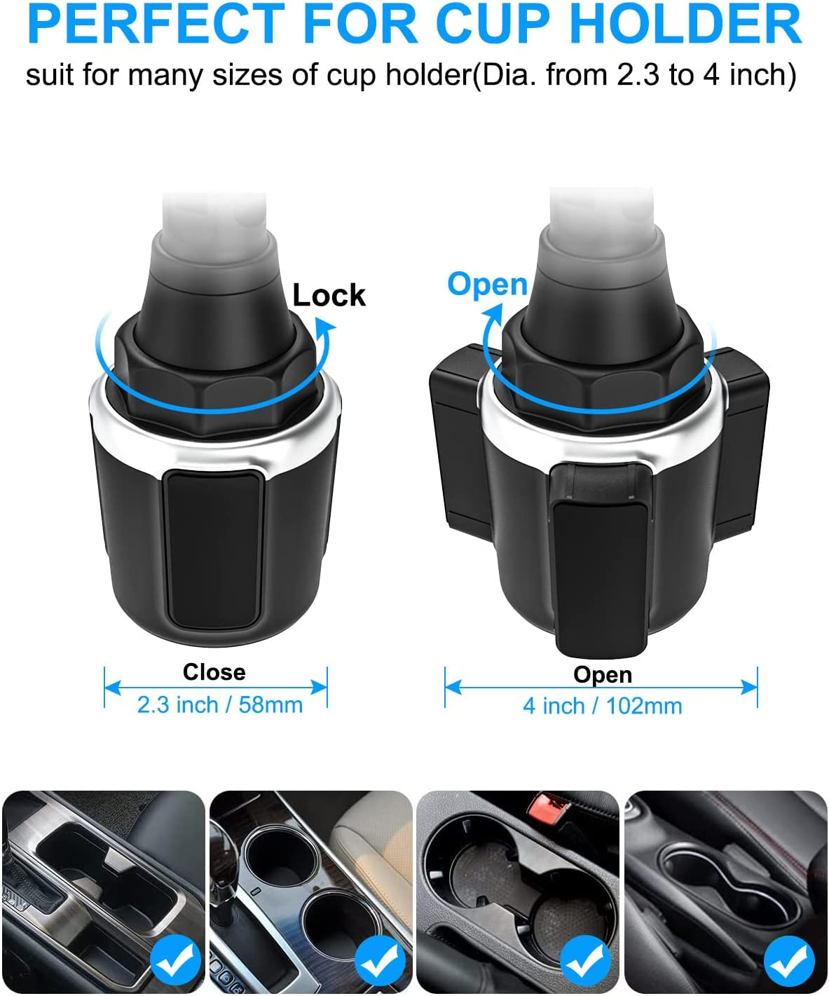 Car Tablet Holder, EXSHOW Cup Holder Tablet Mount, Car Cup Mount Tablet Phone Stand with Adjustable Arm for Ipad Pro 12.9 11 Mini Air 5 4 3, Galaxy Tabs, Iphone, 4-13" Cell Phones and Tablets image number 1