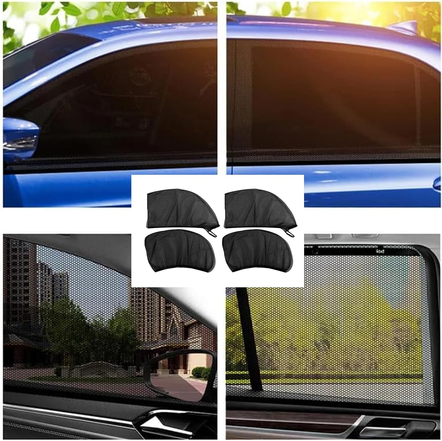 MAEZOE 4PCS Car Window Sun Shades, Breathable Mesh Car Curtains for Side Windows, UV Protection & Privacy Screen, Universal Fit for SUV, Sedan & Family Trips image number 5