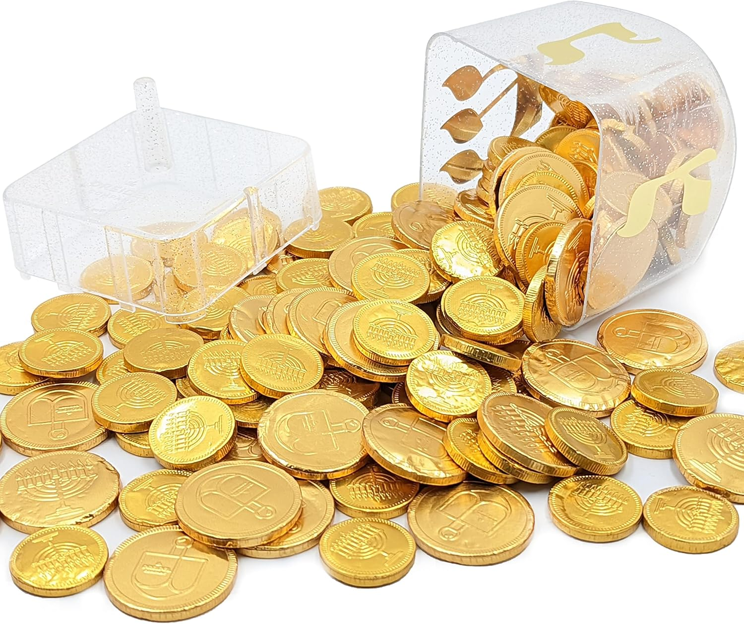 Jumbo Hanukkah Fillable Dreidel Assorted Colors Can Be Filled with Hanukkah Gelt or Hanukkah Chocolate (Single) image number 5