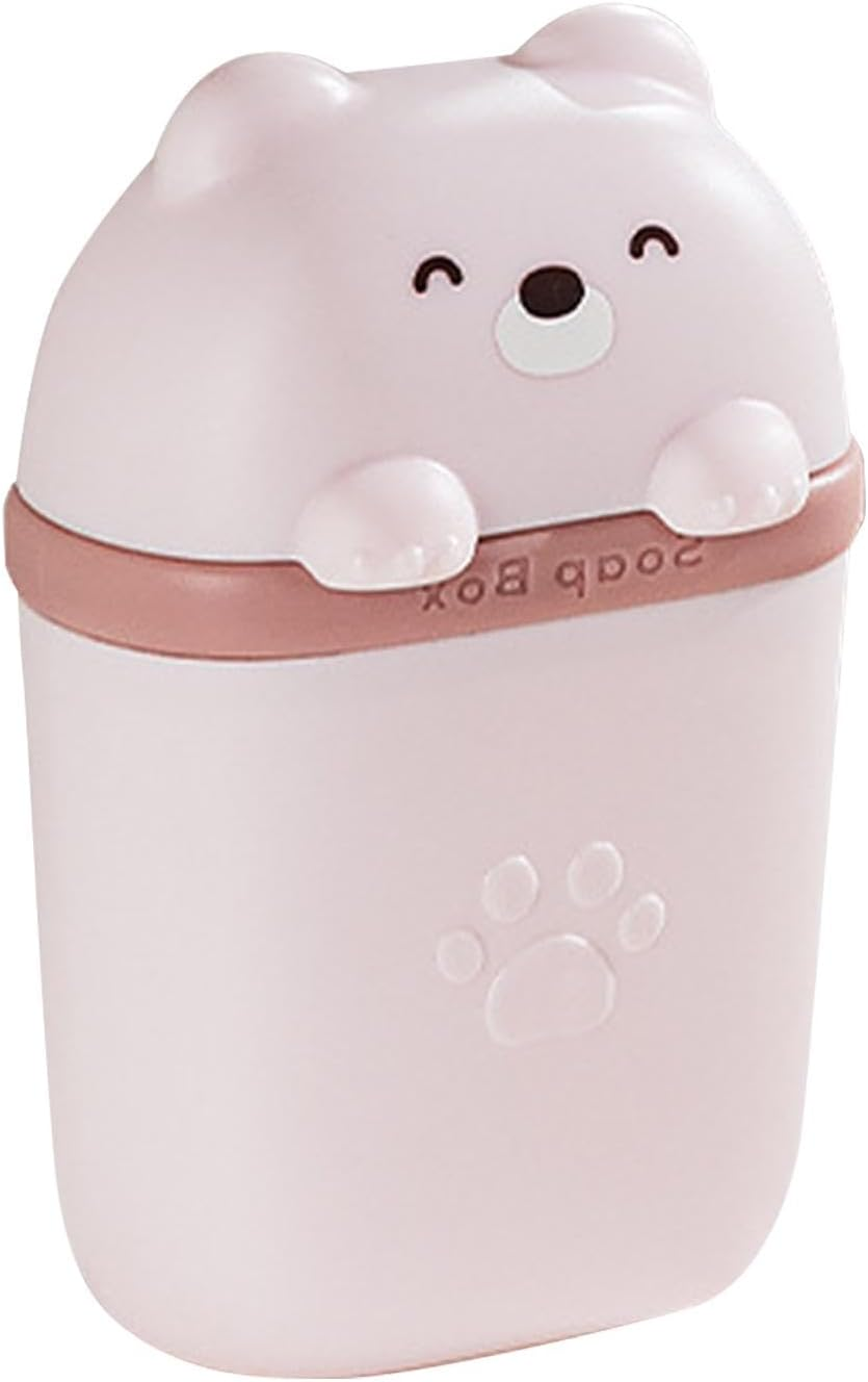 Travel Shampoo Bar Container - Cute Bear Shaped Portable Shampoo Bar Case - Efficient Drain Hole Design Shampoo Bar Holder for Gym