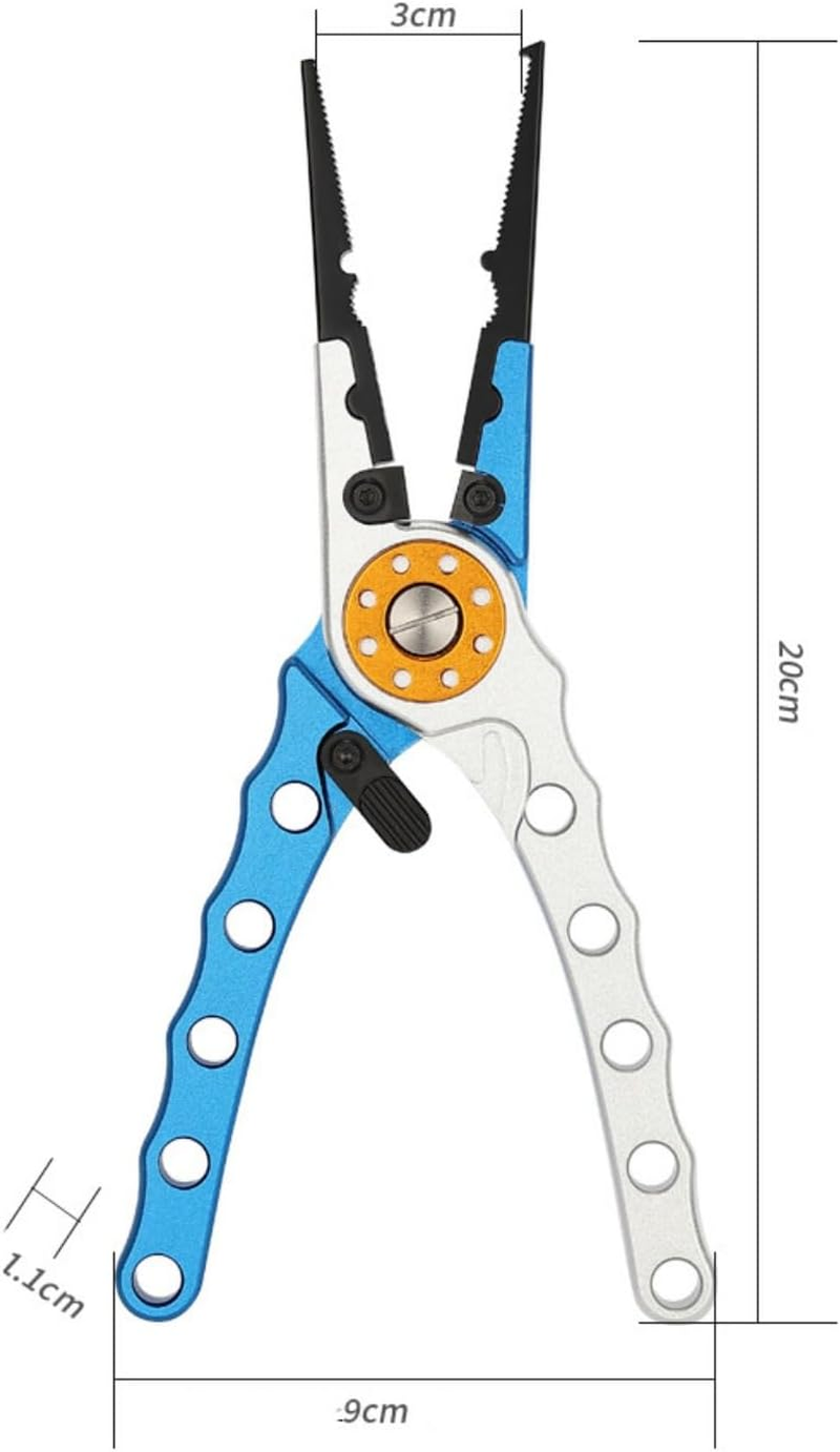 YAOYAOLING Stainless Fishing Pliers,Needle Nose Fishing Pliers,Braided Fishing Line Cutting and Split Ring with Coiled Lanyard and Sheath image number 2