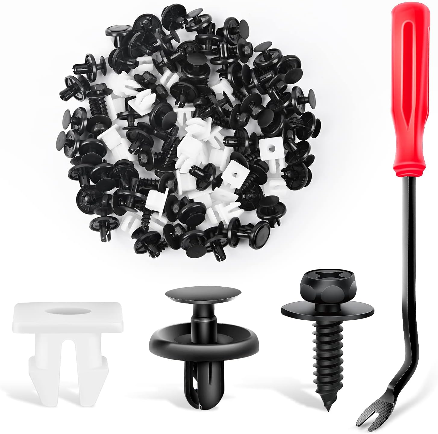 GOOACC 101Pcs Engine under Cover Push-Type Retainer for Lexus &Toyota Clips 90467-07201 Front Bumper Nut Grommet Avalon & Camry 90189-06193 Liner Screw Bolt 90159-60477 with Fastener Remover