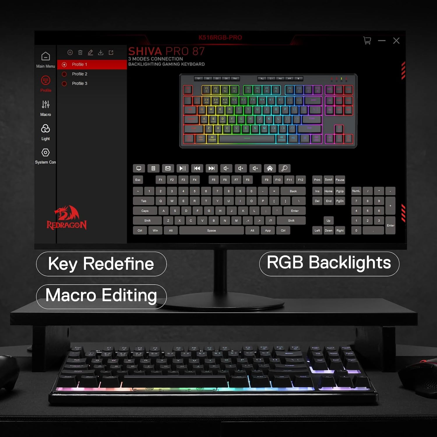 K516RGB-PRO Shiva 87Key Keyboard image number 4