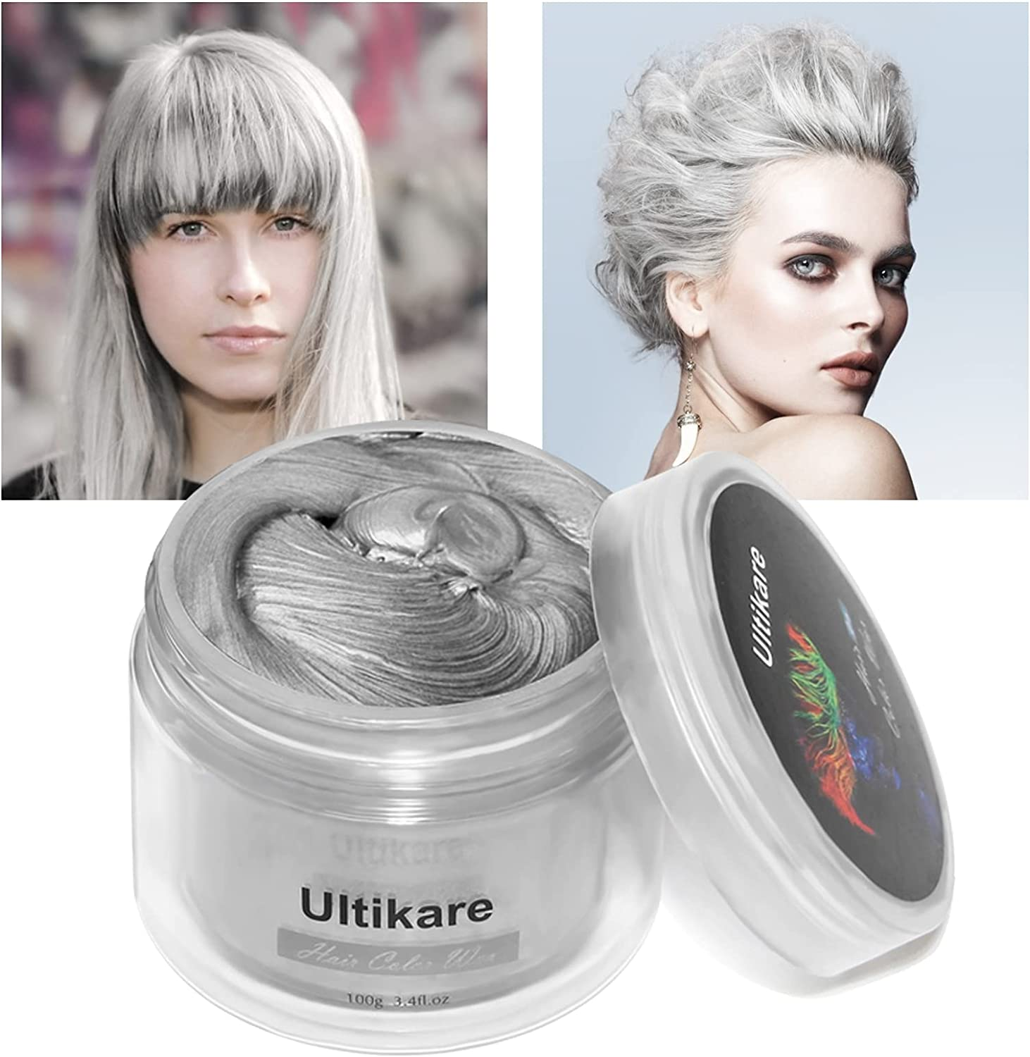 Hair Color Wax, Ultikare Instant Hair Dye Cream Mud Washable Temporary Hair Dye Natural Hairstyle Color Pomade for Party, Cosplay, Halloween - Blue image number 5