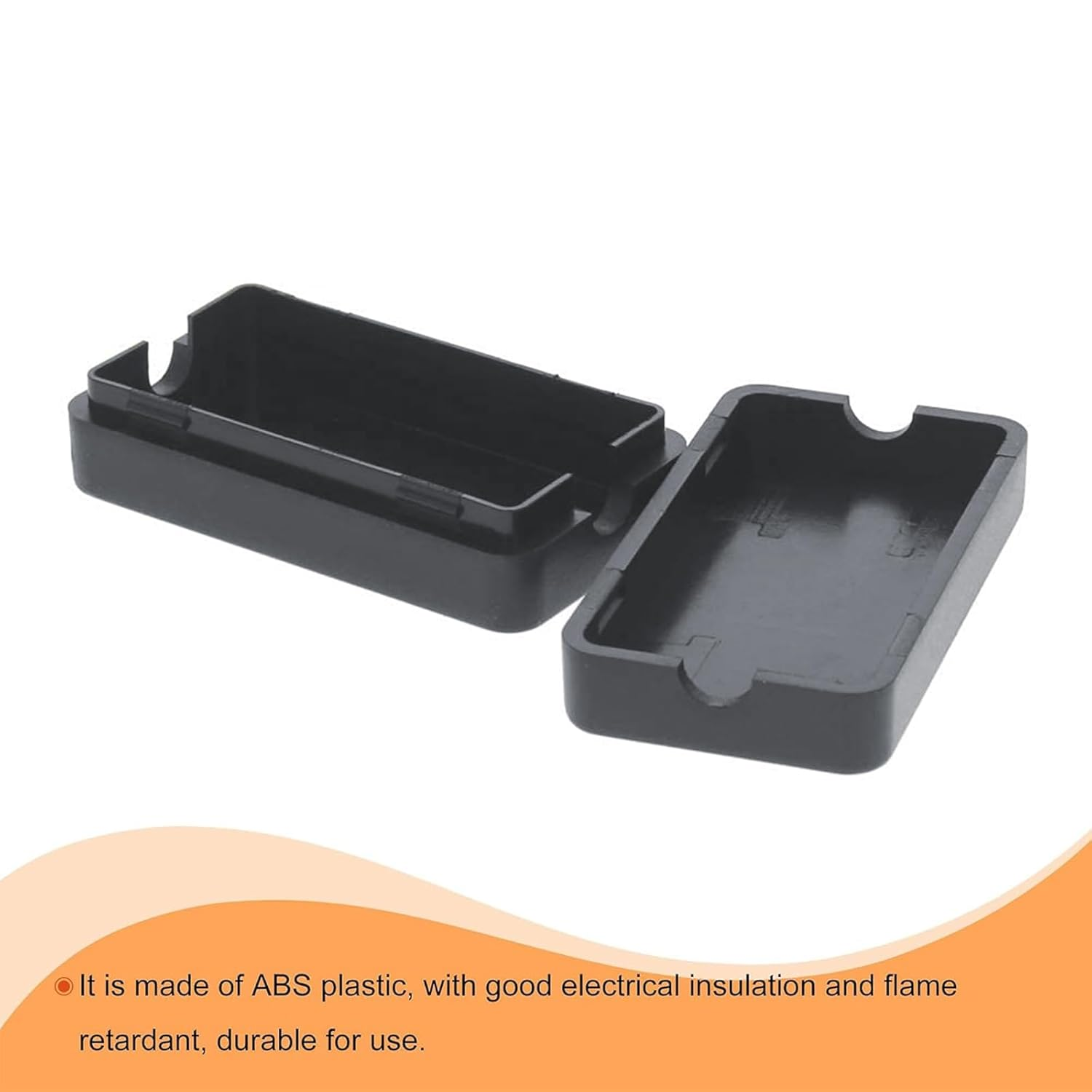 Hunken 4 Pcs Junction Box, Small Waterproof ABS Electrical Box for Electronic Projects, Hobby Use, 55 X 35 X 15 MM, Black image number 4