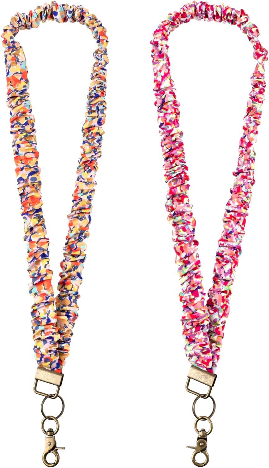 Scrunchie Lanyards, Stretchy Teacher Lanyard with Lobster Clasp, Retractable Neck Lanyards for ID Badges image number 6