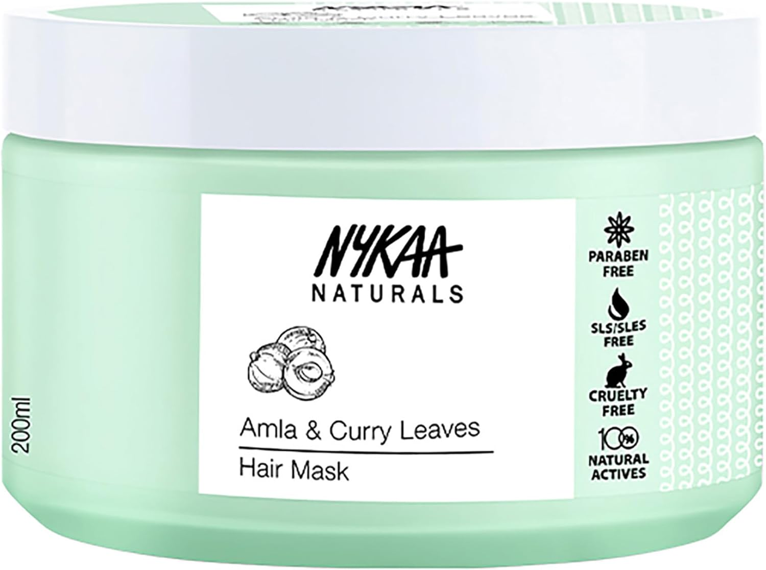 Nykaa Naturals Hair Mask-Anti-Hairfall, Strengthens Hair, Prevents Hair Loss and Thinning, Deep Nourishing-100% Natural Actives, for All Hair Types, Men and Women 200Ml (Amla & Curry Leaves) image number 6