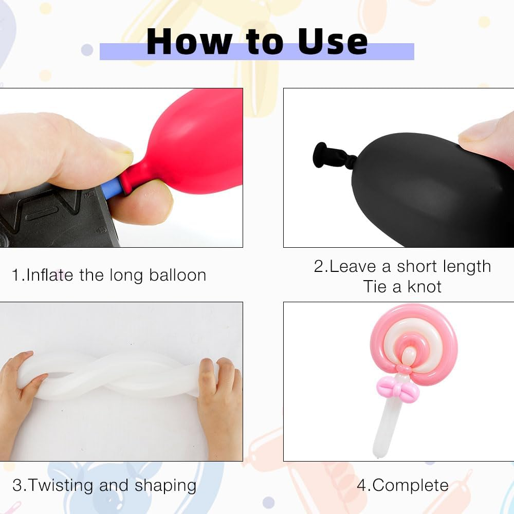 260 Balloons, 100 PCS Mix Color Long Balloons, Twisting Animal Balloons Magic Balloons Clear Long Skinny Latex Balloons Clown Balloon Long Balloon Animals Shape for Birthday Party Decoration Balloon image number 6