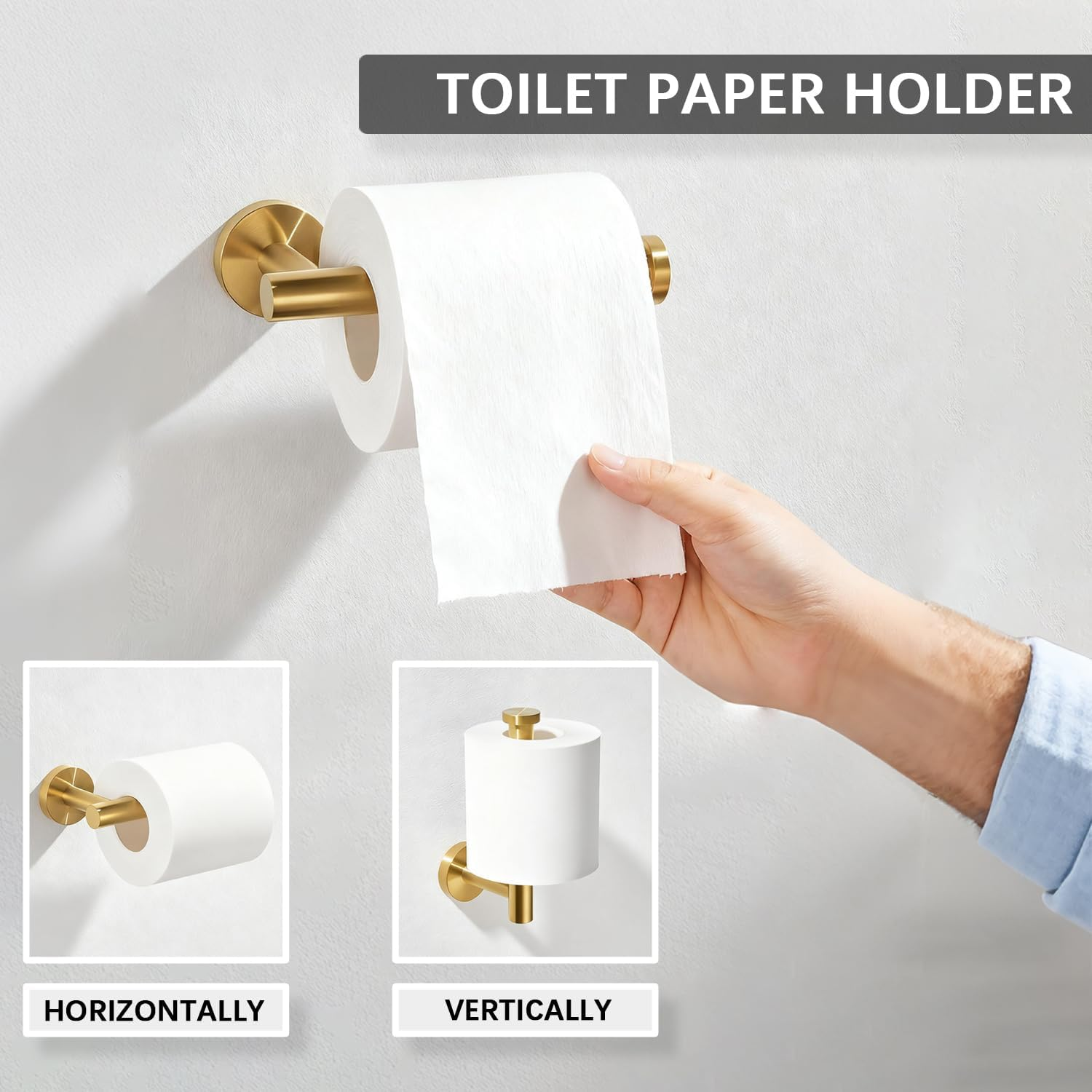 Outdoorpal 5-Piece Bathroom Hardware Set in Brushed Dark Gold - 23.6 Inch Towel Bar & Rack Set, Crafted from Durable SUS304 Stainless Steel image number 5