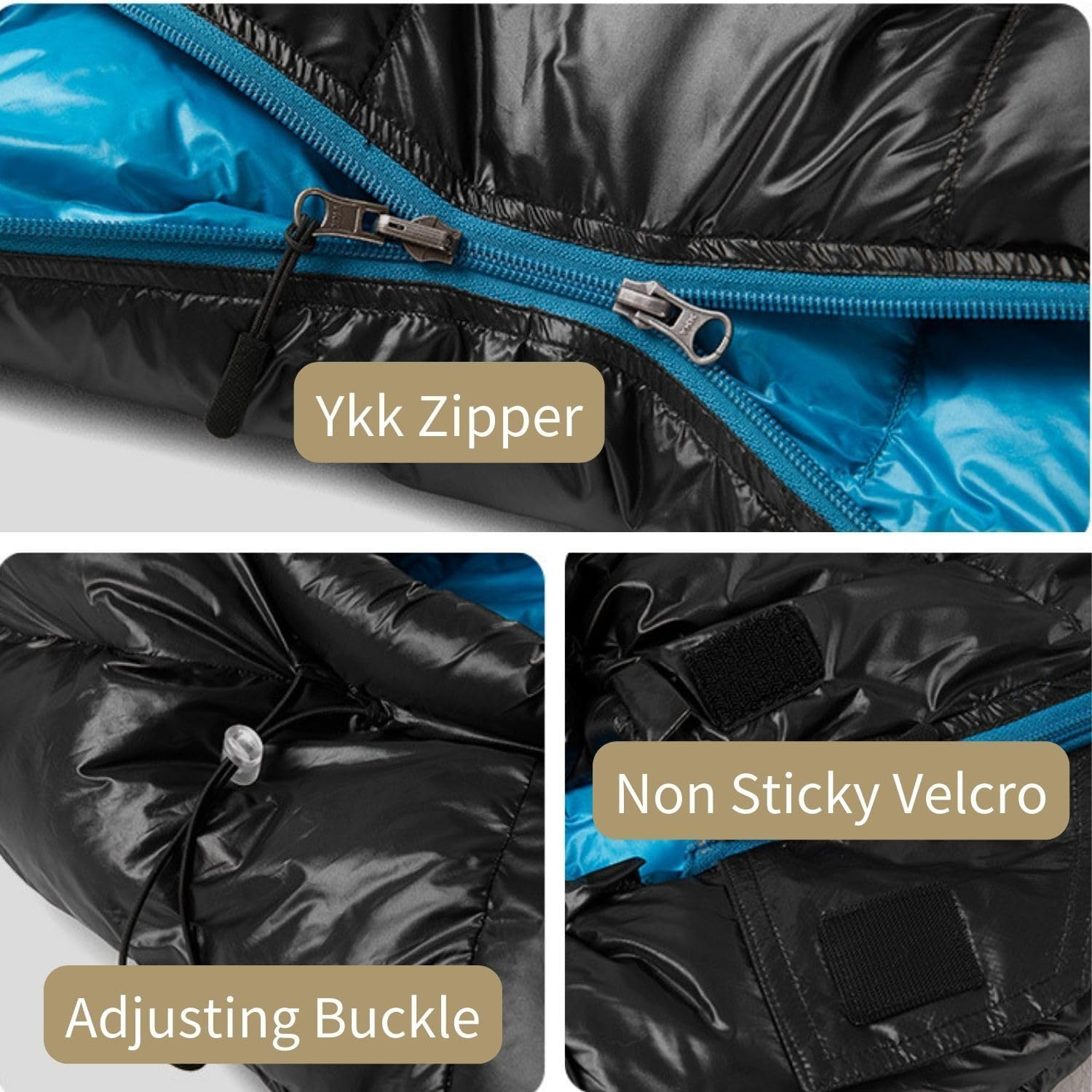 Naturehike Envelope Duck down 4 Season Sleeping Bags, 41℉ Lightweight Waterproof Camping Backpacking Sleeping Bag for Adults, Foot Zipper with Stuff Sack Included image number 4