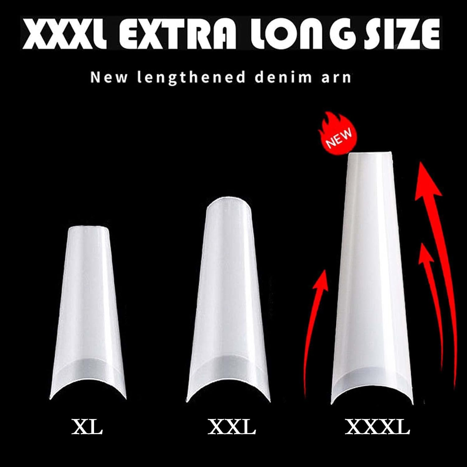 U-Shinein Nail Tips, Natural Coffin Half Cover Ballerina Fake Nails 12 Sizes, 3XL Square Straight Ballerina Shape False Nail Tips, No C Curved 2.2 Inch Acrylic Nail Tips for Salon Home DIY 504PCS XXXL - Square-Natural image number 5