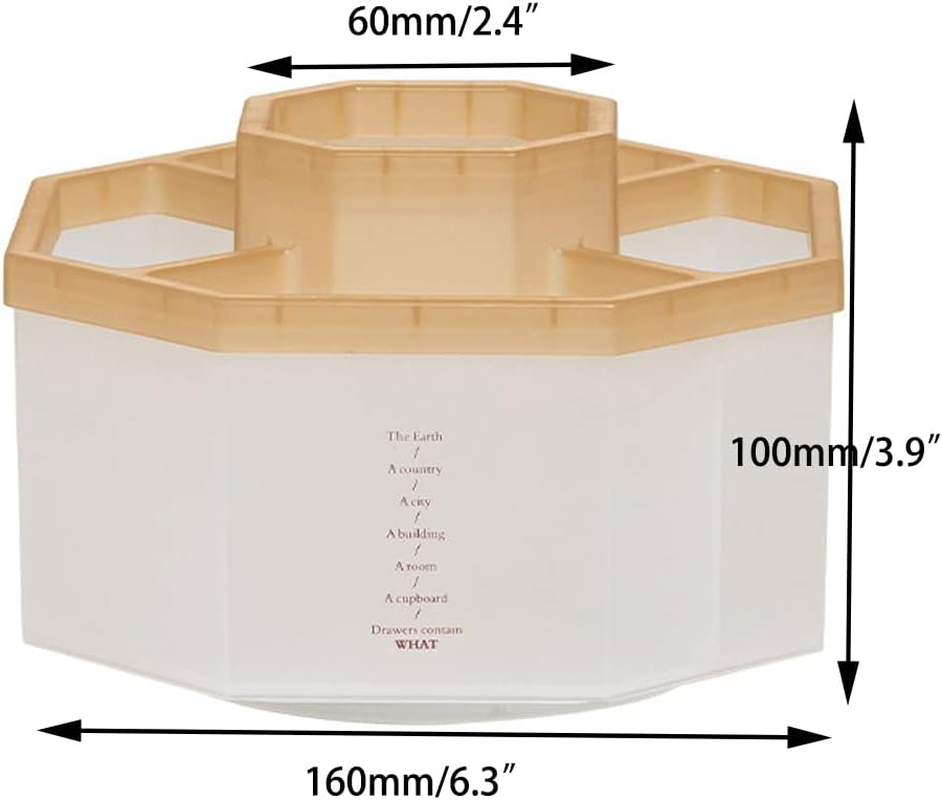 Desk Organizer, 360-Degree Rotating Multi-Functional Pen Holder, 5 Compartments Desktop Stationary Home Office Art Supply Storage Box Caddy ,Transparent Khaki TB2659 - Pink image number 5