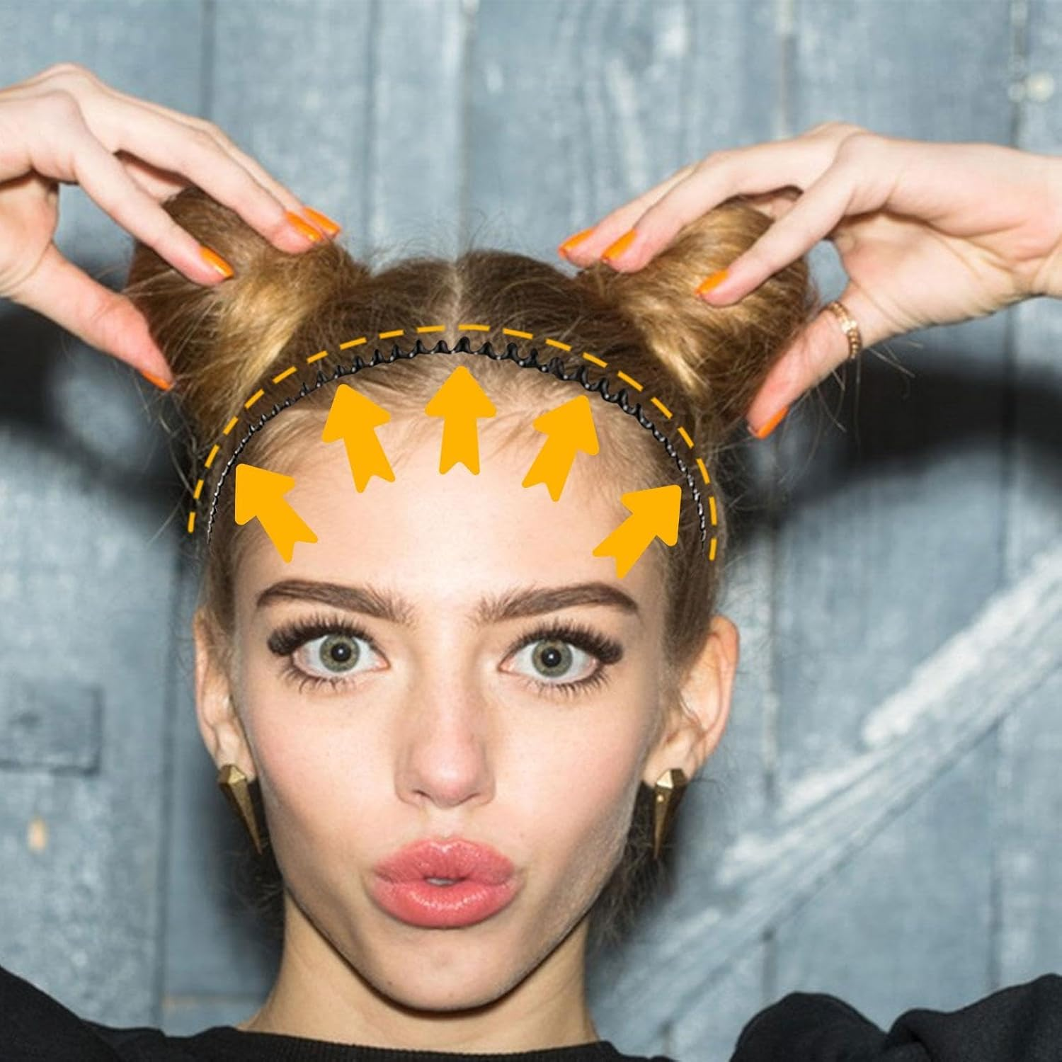 Generic U Shape Hair Finishing Fixer Comb, U Pin Stretchable Hair Side Comb - Black Metal Hair Comb for Women & Girls Accessories - D image number 6