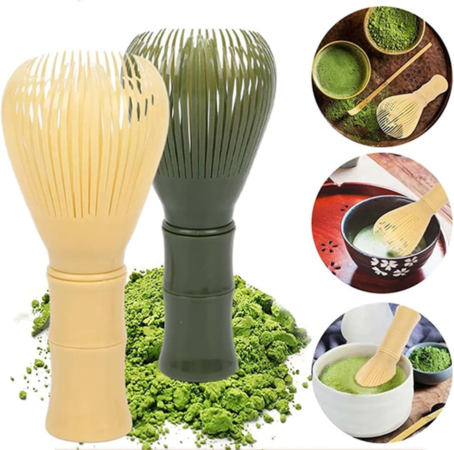 1Pc Traditional Bamboo Matcha Whisk,Pp Resin Matcha Whisk Chasen Brush,Reusable Chasen Matcha Stirrer,Reusable Chasen Tea Brush for Tea Lovers image number 5