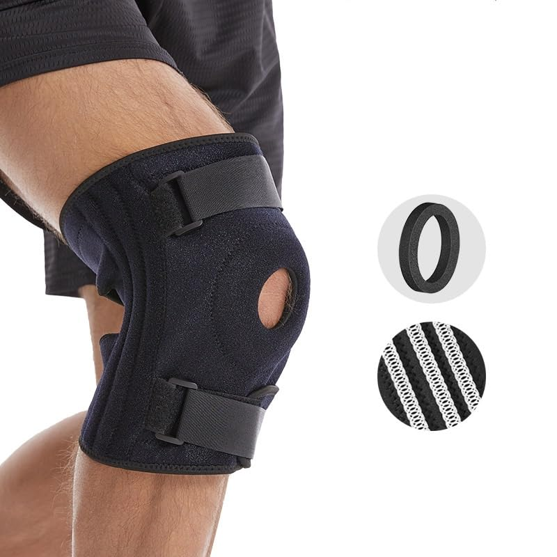 Knee Pad the plus Size Knee Pad Is Suitable for Knee Pain, with a Large Adjustable Knee Support Strap and Side Stabilizer, Suitable for Arthritis Pain, Meniscus Tear, ACL, LCL, Injury Recovery, and Pain Relief - Suitable for Both Women and Men. (Black, 3XL/4XL) image number 4