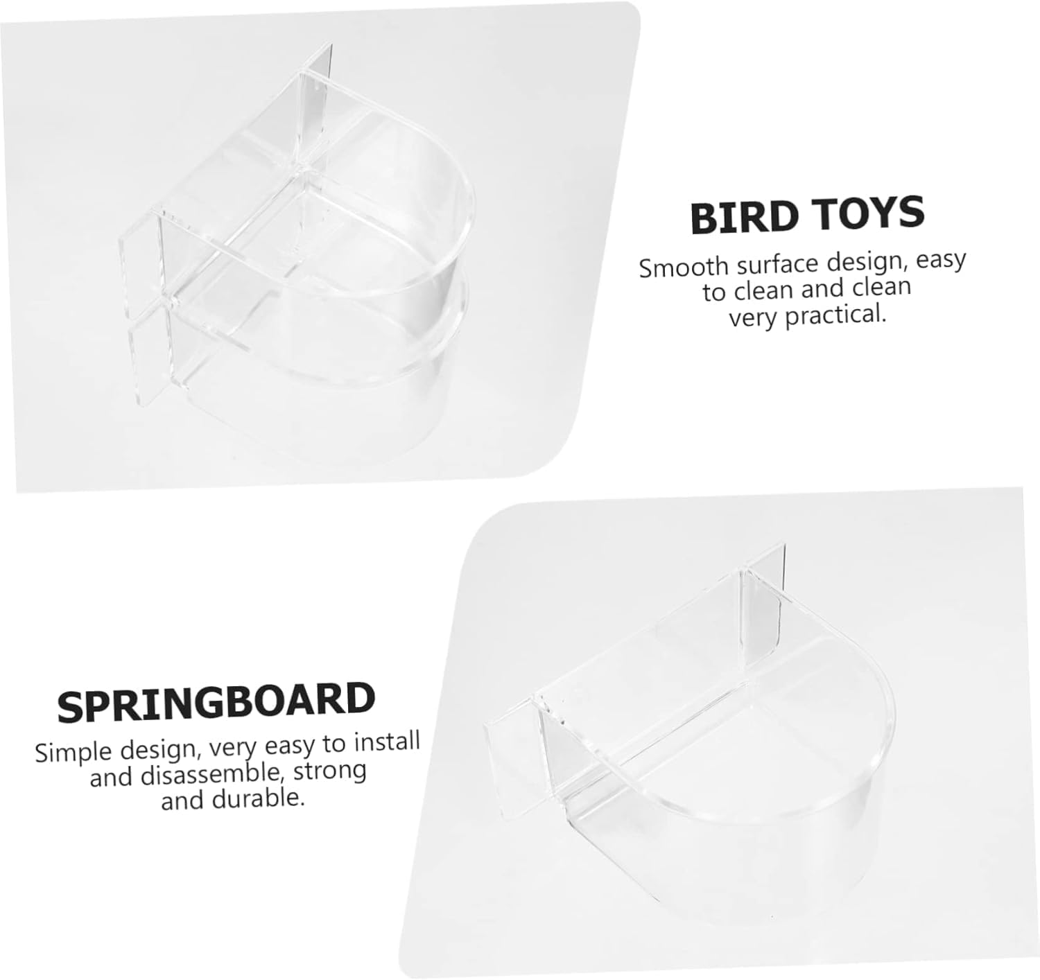 Limcryspp 2 Semi-Circular Bird Food Bowls, Large-Capacity Plastic Birdcage Food Boxes, Suitable for Pet Birds Such as Parrots, Phoenixes, and Couple Parrots image number 5