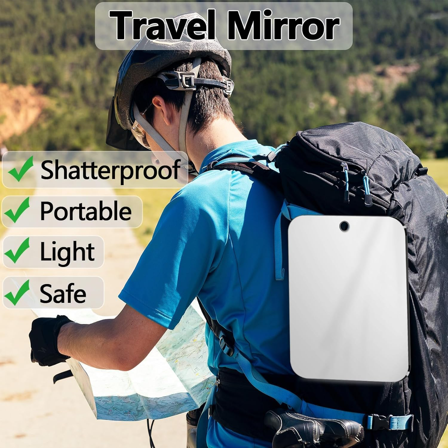 2 Pack Shower Mirror Fogless for Shaving, Bathroom Accessories No Fog Shaving Mirror, 7"X5" anti Fog Makeup Small Mirror Travel Camping, Shatterproof Men'S Woman Wall Mirrors Hanging Locker image number 4
