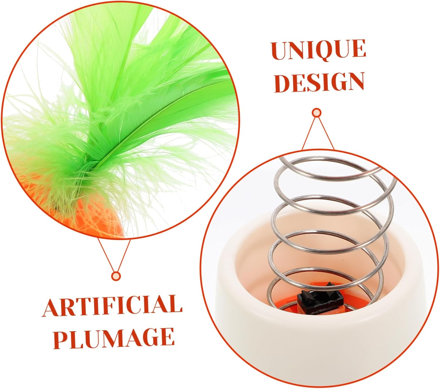 Cat Treat Dispenser Interactive Carrot Shaped Spring Teaser with Suction Cup for Indoor Cats Engaging Slow Spill for Pet Rooms and Stores image number 2