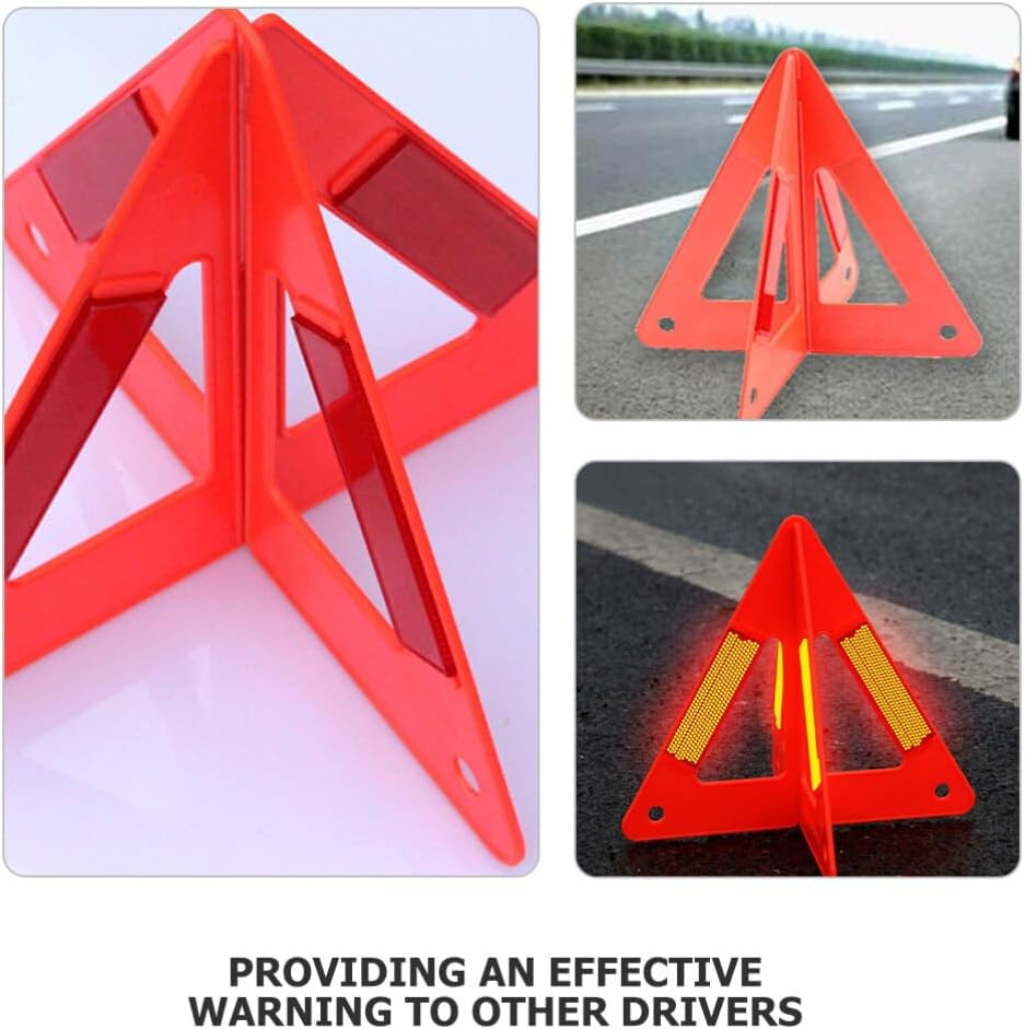 3Pcs Triangle Warning Signs Reflective Roadside Auto Warning Triangle for Car Emergency Safety Use image number 3