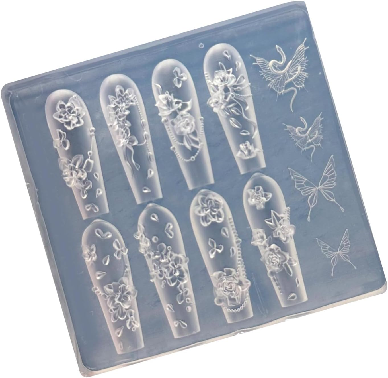 Nails Art Moulds Silicone Template Nails Designing Tool Rose Shape Handmade Molds for Manicure Creation Nail Mold