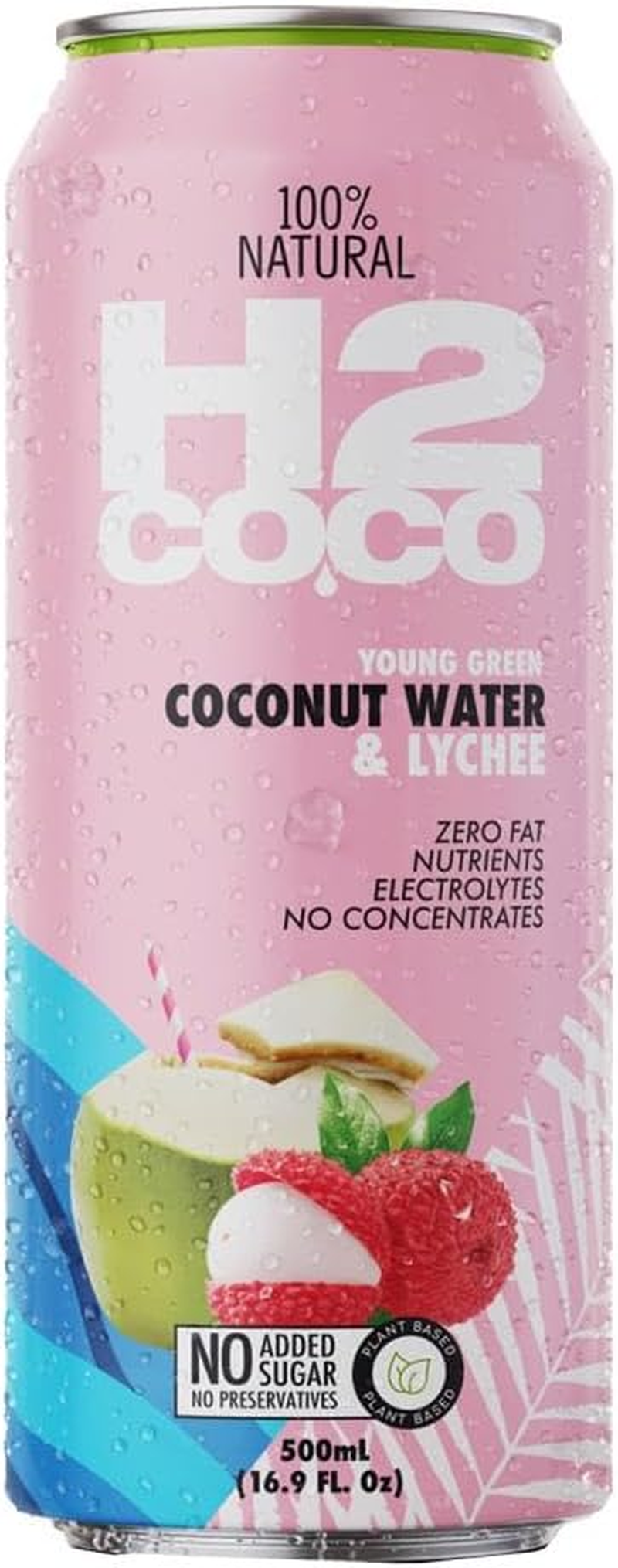 H2Coco Pure Coconut Water, 12 X 500 Ml, Pure Coconut Water with Lychee image number 1