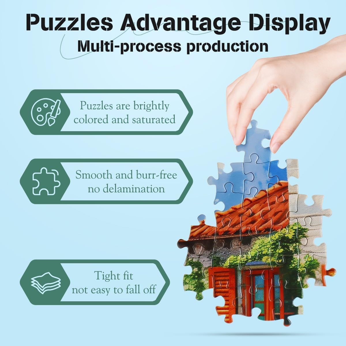 MISITU 1000 Pieces Jigsaw Puzzles for Adults Seaside Beach Impossible Hard Difficult Challenging Teens Jigsaw Puzzle 70 X 50 Cm with Reference Poster image number 3